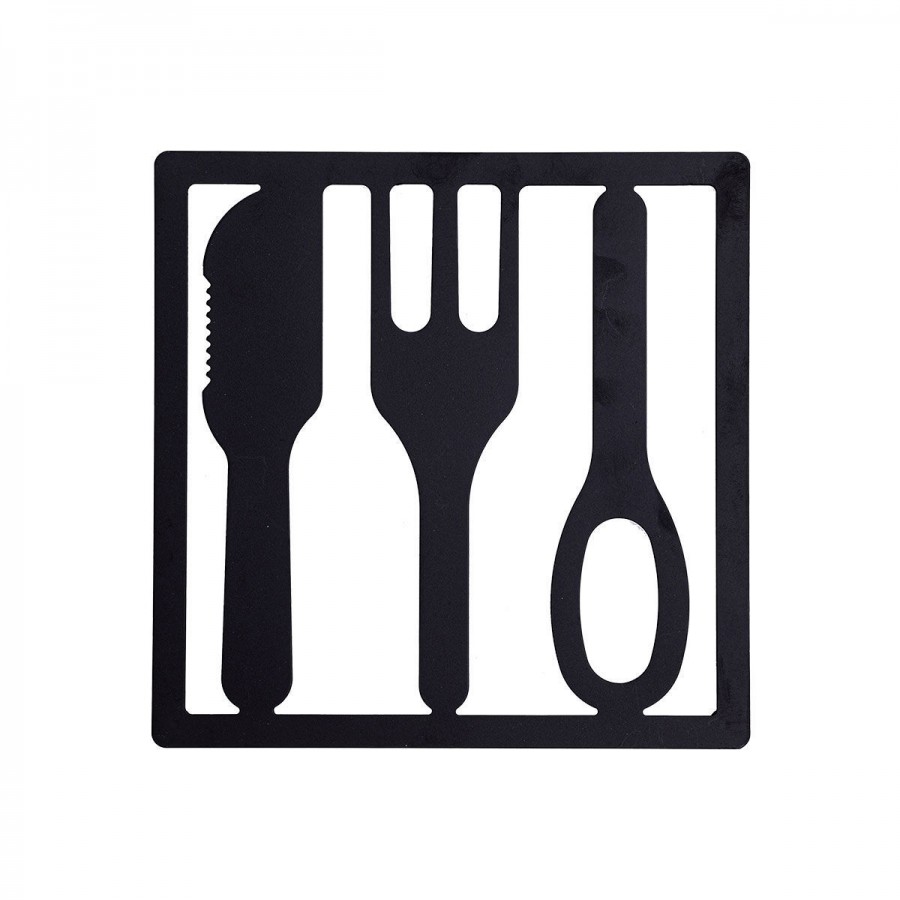 ESTIA ΒΑΣΗ ΜΑΓΕΙΡΙΚΟΥ ΣΚΕΥΟΥΣ METAL BLACK  ΜΕΤΑΛΛΙΚΗ 20x20cm ΜΑΥΡΗ