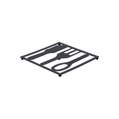 ESTIA ΒΑΣΗ ΜΑΓΕΙΡΙΚΟΥ ΣΚΕΥΟΥΣ METAL BLACK  ΜΕΤΑΛΛΙΚΗ 20x20cm ΜΑΥΡΗ