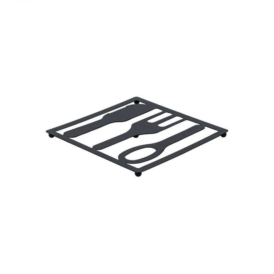 ESTIA ΒΑΣΗ ΜΑΓΕΙΡΙΚΟΥ ΣΚΕΥΟΥΣ METAL BLACK  ΜΕΤΑΛΛΙΚΗ 20x20cm ΜΑΥΡΗ