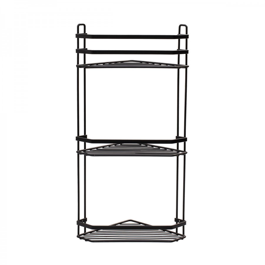 ESTIA ΕΤΑΖΕΡΑ ELEGANT ΜΕΤΑΛΛΙΚΗ ΓΩΝΙΑΚΗ 3 ΘΕΣΕΩΝ 54x28x18cm ΜΑΥΡΗ