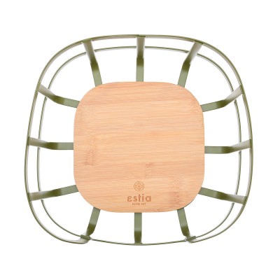 ESTIA ΦΡΟΥΤΙΕΡΑ BAMBOO ESSENTIALS ΜΕΤΑΛΛΙΚΗ 24x24x12.7cm ΛΑΔΙ
