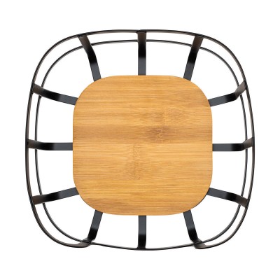 ESTIA ΦΡΟΥΤΙΕΡΑ BAMBOO ESSENTIALS ΜΕΤΑΛΛΙΚΗ 24x24x12.7cm ΜΑΥΡΗ