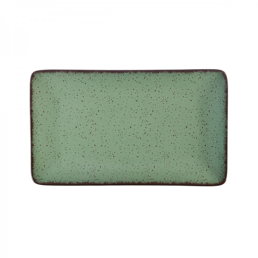ESTIA ΠΙΑΤΕΛΑ ΟΡΘΟΓΩΝΙΑ TERRA GREEN ΠΟΡΣΕΛΑΝΙΝΗ 31x21cm