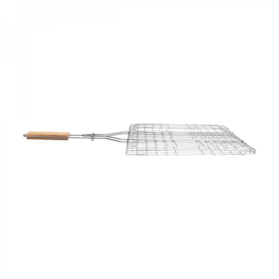 ESTIA ΣΧΑΡΑ ΨΗΣΙΜΑΤΟΣ BARBECUE ΜΕΤΑΛΛΙΚΗ 60x40cm ΜΕ ΞΥΛΙΝΗ ΛΑΒΗ