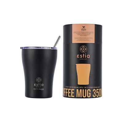 ESTIA ΘΕΡΜΟΣ COFFEE MUG SAVE THE AEGEAN 350ml MIDNIGHT BLACK ESTIA ΘΕΡΜΟΣ COFFEE MUG SAVE THE AEGEAN 350ml MIDNIGHT BLACK
