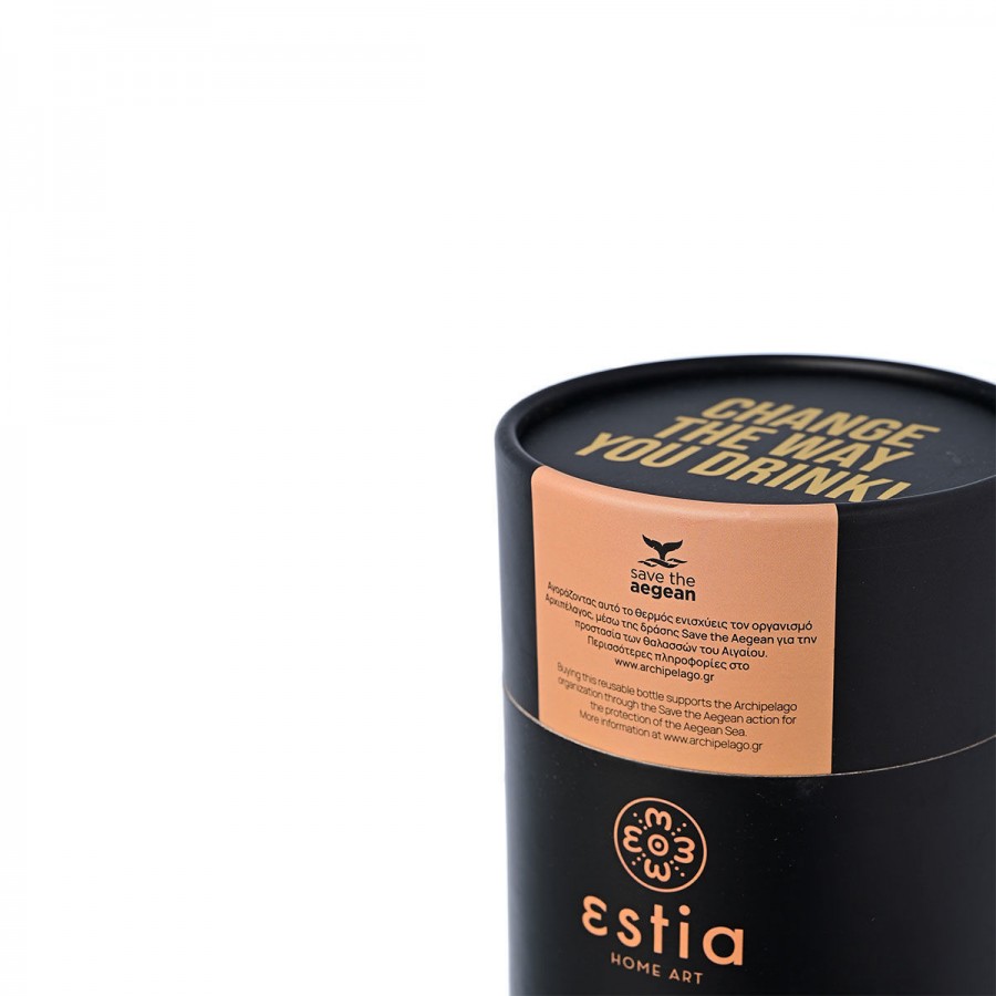 ESTIA ΘΕΡΜΟΣ COFFEE MUG SAVE THE AEGEAN 350ml MIDNIGHT BLACK ESTIA ΘΕΡΜΟΣ COFFEE MUG SAVE THE AEGEAN 350ml MIDNIGHT BLACK