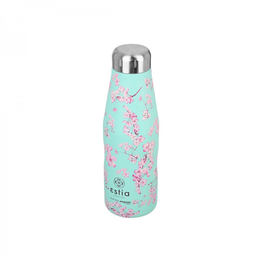 ESTIA ΘΕΡΜΟΣ TRAVEL FLASK SAVE THE AEGEAN 500ml BLOSSOM GREEN ESTIA ΘΕΡΜΟΣ TRAVEL FLASK SAVE THE AEGEAN 500ml BLOSSOM GREEN
