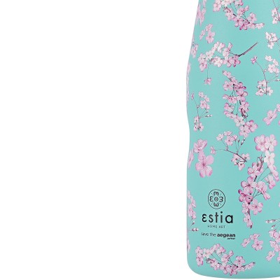 ESTIA ΘΕΡΜΟΣ TRAVEL FLASK SAVE THE AEGEAN 500ml BLOSSOM GREEN ESTIA ΘΕΡΜΟΣ TRAVEL FLASK SAVE THE AEGEAN 500ml BLOSSOM GREEN