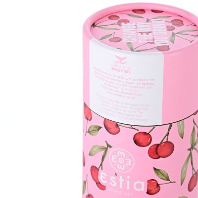ESTIA ΘΕΡΜΟΣ TRAVEL FLASK SAVE THE AEGEAN 500ml CHERRY ROSE ESTIA ΘΕΡΜΟΣ TRAVEL FLASK SAVE THE AEGEAN 500ml CHERRY ROSE