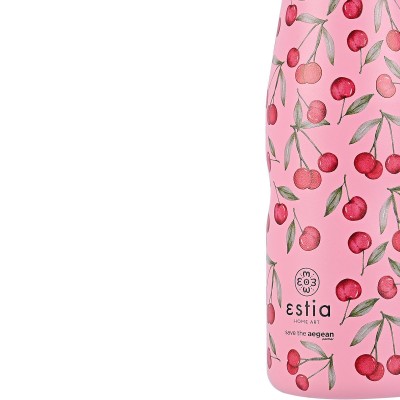 ESTIA ΘΕΡΜΟΣ TRAVEL FLASK SAVE THE AEGEAN 500ml CHERRY ROSE