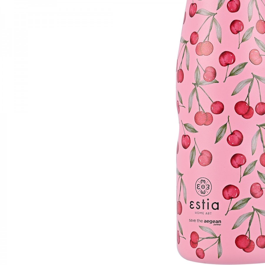 ESTIA ΘΕΡΜΟΣ TRAVEL FLASK SAVE THE AEGEAN 500ml CHERRY ROSE