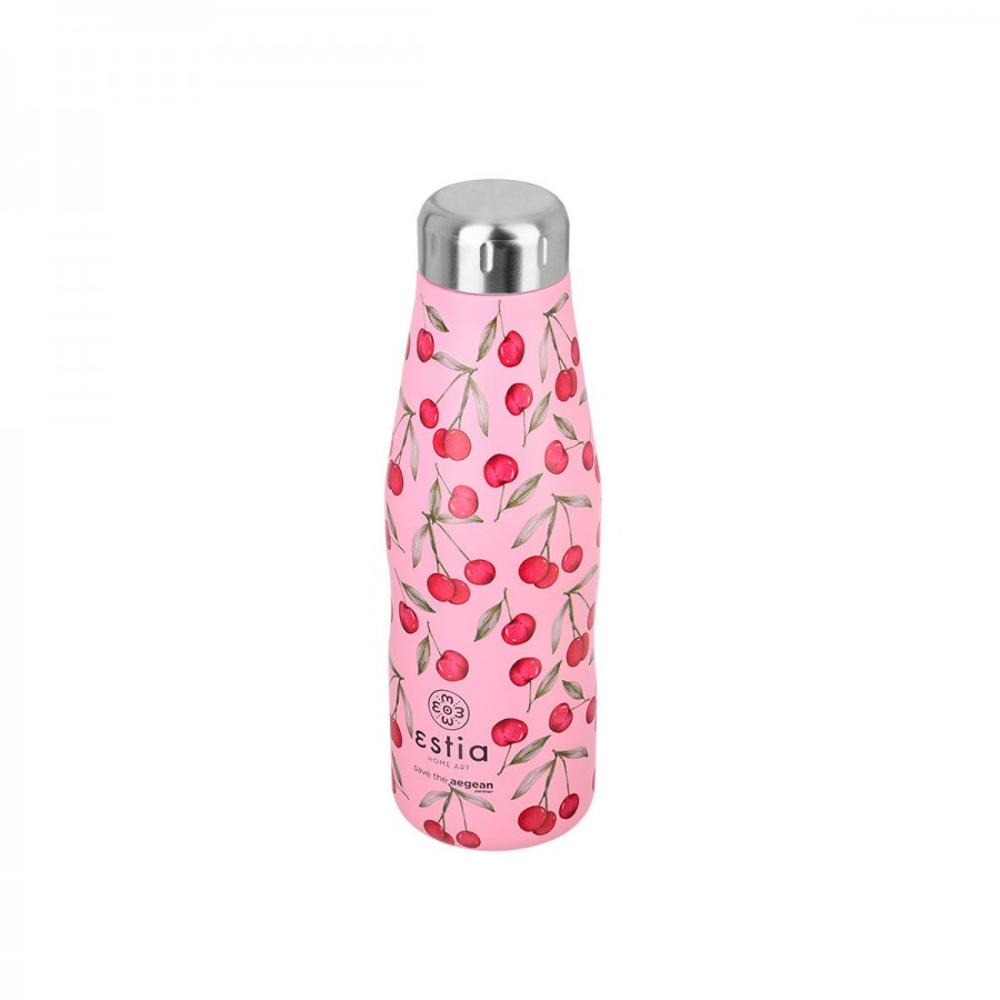 ESTIA ΘΕΡΜΟΣ TRAVEL FLASK SAVE THE AEGEAN 500ml CHERRY ROSE ESTIA ΘΕΡΜΟΣ TRAVEL FLASK SAVE THE AEGEAN 500ml CHERRY ROSE