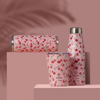 ESTIA ΘΕΡΜΟΣ TRAVEL FLASK SAVE THE AEGEAN 500ml CHERRY ROSE ESTIA ΘΕΡΜΟΣ TRAVEL FLASK SAVE THE AEGEAN 500ml CHERRY ROSE