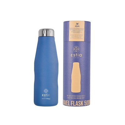 ESTIA ΘΕΡΜΟΣ TRAVEL FLASK SAVE THE AEGEAN 500ml DENIM BLUE ESTIA ΘΕΡΜΟΣ TRAVEL FLASK SAVE THE AEGEAN 500ml DENIM BLUE