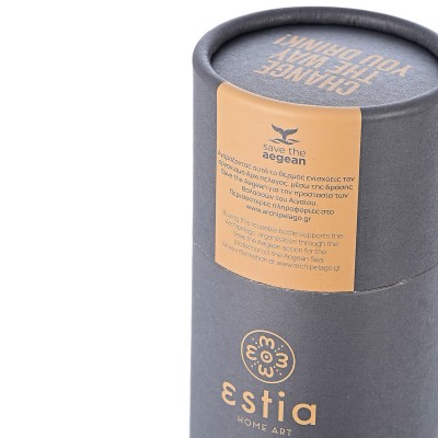 ESTIA ΘΕΡΜΟΣ TRAVEL FLASK SAVE THE AEGEAN 500ml FJORD GREY ESTIA ΘΕΡΜΟΣ TRAVEL FLASK SAVE THE AEGEAN 500ml FJORD GREY