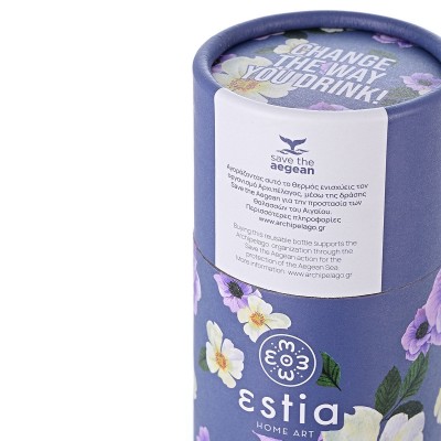 ESTIA ΘΕΡΜΟΣ TRAVEL FLASK SAVE THE AEGEAN 500ml GARDEN BLUE ESTIA ΘΕΡΜΟΣ TRAVEL FLASK SAVE THE AEGEAN 500ml GARDEN BLUE