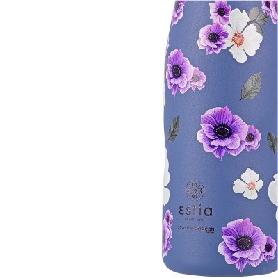 ESTIA ΘΕΡΜΟΣ TRAVEL FLASK SAVE THE AEGEAN 500ml GARDEN BLUE ESTIA ΘΕΡΜΟΣ TRAVEL FLASK SAVE THE AEGEAN 500ml GARDEN BLUE