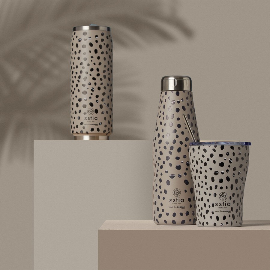 ESTIA ΘΕΡΜΟΣ TRAVEL FLASK SAVE THE AEGEAN 500ml LEOPARD TAUPE ESTIA ΘΕΡΜΟΣ TRAVEL FLASK SAVE THE AEGEAN 500ml LEOPARD TAUPE