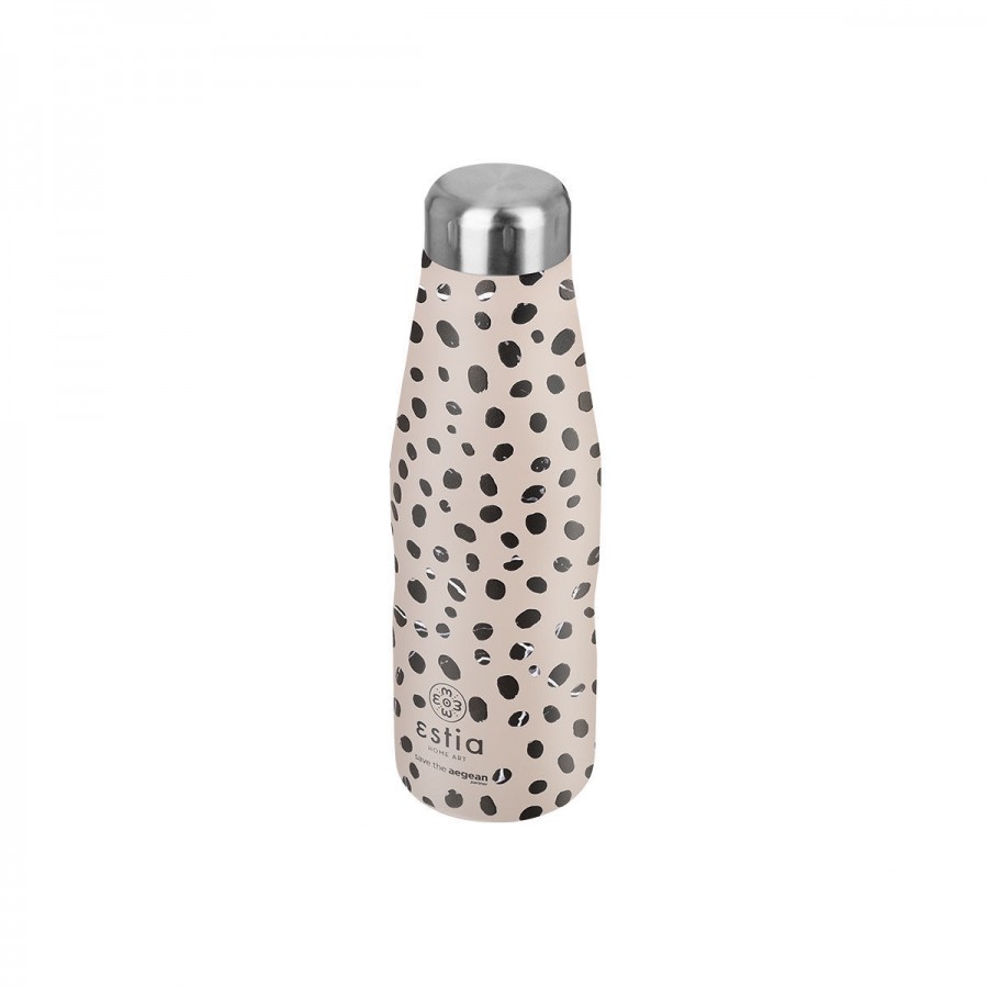ESTIA ΘΕΡΜΟΣ TRAVEL FLASK SAVE THE AEGEAN 500ml LEOPARD TAUPE ESTIA ΘΕΡΜΟΣ TRAVEL FLASK SAVE THE AEGEAN 500ml LEOPARD TAUPE