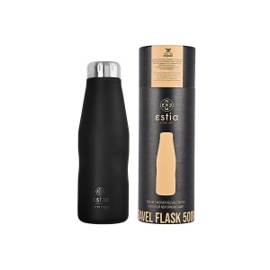 ESTIA ΘΕΡΜΟΣ TRAVEL FLASK SAVE THE AEGEAN 500ml MIDNIGHT BLACK