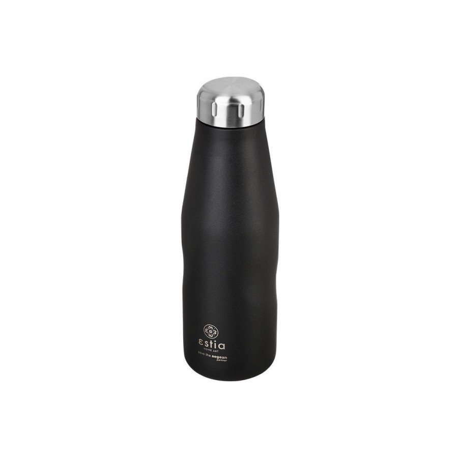 ESTIA ΘΕΡΜΟΣ TRAVEL FLASK SAVE THE AEGEAN 500ml MIDNIGHT BLACK ESTIA ΘΕΡΜΟΣ TRAVEL FLASK SAVE THE AEGEAN 500ml MIDNIGHT BLACK