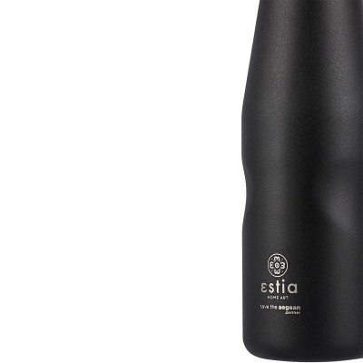 ESTIA ΘΕΡΜΟΣ TRAVEL FLASK SAVE THE AEGEAN 500ml MIDNIGHT BLACK ESTIA ΘΕΡΜΟΣ TRAVEL FLASK SAVE THE AEGEAN 500ml MIDNIGHT BLACK