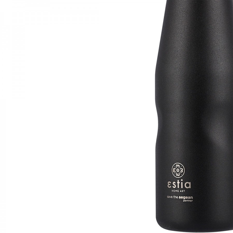 ESTIA ΘΕΡΜΟΣ TRAVEL FLASK SAVE THE AEGEAN 500ml MIDNIGHT BLACK ESTIA ΘΕΡΜΟΣ TRAVEL FLASK SAVE THE AEGEAN 500ml MIDNIGHT BLACK