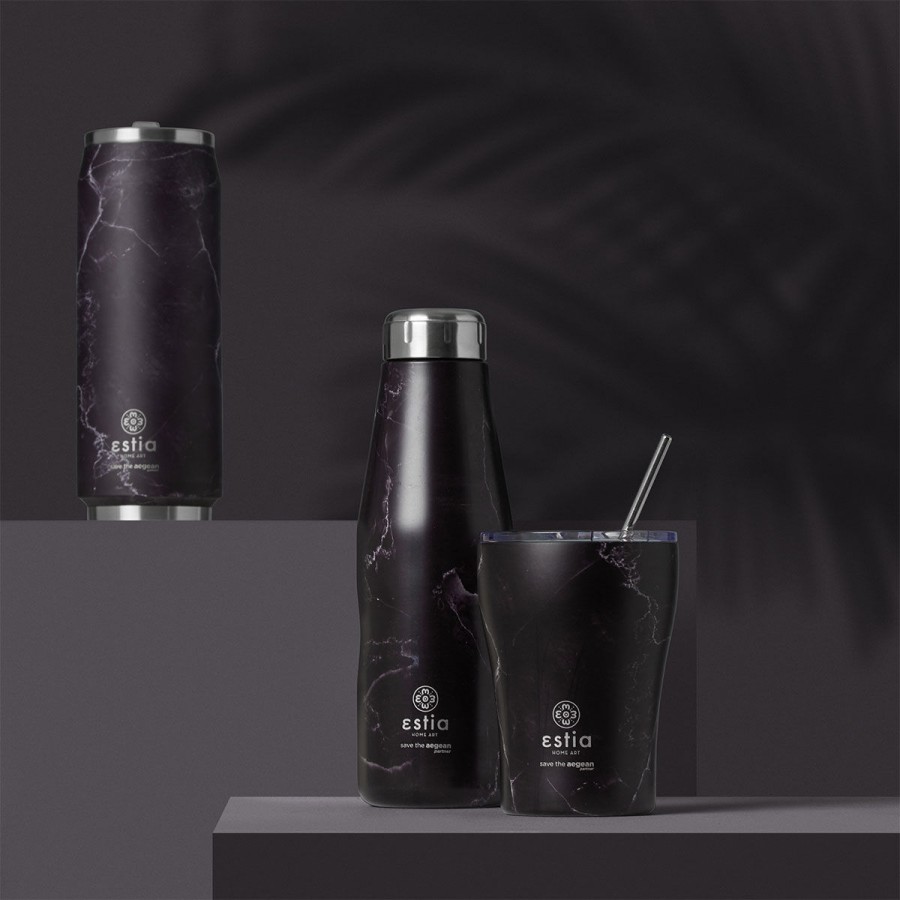 ESTIA ΘΕΡΜΟΣ TRAVEL FLASK SAVE THE AEGEAN 500ml PENTELICA BLACK ESTIA ΘΕΡΜΟΣ TRAVEL FLASK SAVE THE AEGEAN 500ml PENTELICA BLACK