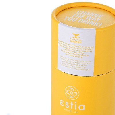 ESTIA ΘΕΡΜΟΣ TRAVEL FLASK SAVE THE AEGEAN 500ml PINEAPPLE YELLOW ESTIA ΘΕΡΜΟΣ TRAVEL FLASK SAVE THE AEGEAN 500ml PINEAPPLE YELLOW