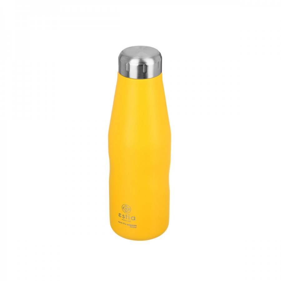 ESTIA ΘΕΡΜΟΣ TRAVEL FLASK SAVE THE AEGEAN 500ml PINEAPPLE YELLOW ESTIA ΘΕΡΜΟΣ TRAVEL FLASK SAVE THE AEGEAN 500ml PINEAPPLE YELLOW
