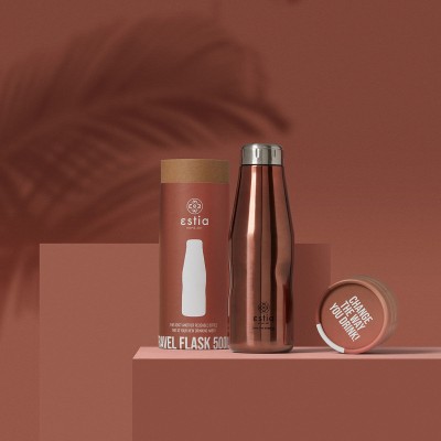 ESTIA ΘΕΡΜΟΣ TRAVEL FLASK SAVE THE AEGEAN 500ml ROSE GOLD ESTIA ΘΕΡΜΟΣ TRAVEL FLASK SAVE THE AEGEAN 500ml ROSE GOLD