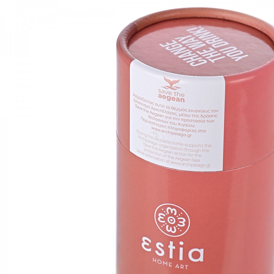 ESTIA ΘΕΡΜΟΣ TRAVEL FLASK SAVE THE AEGEAN 500ml ROSE GOLD ESTIA ΘΕΡΜΟΣ TRAVEL FLASK SAVE THE AEGEAN 500ml ROSE GOLD