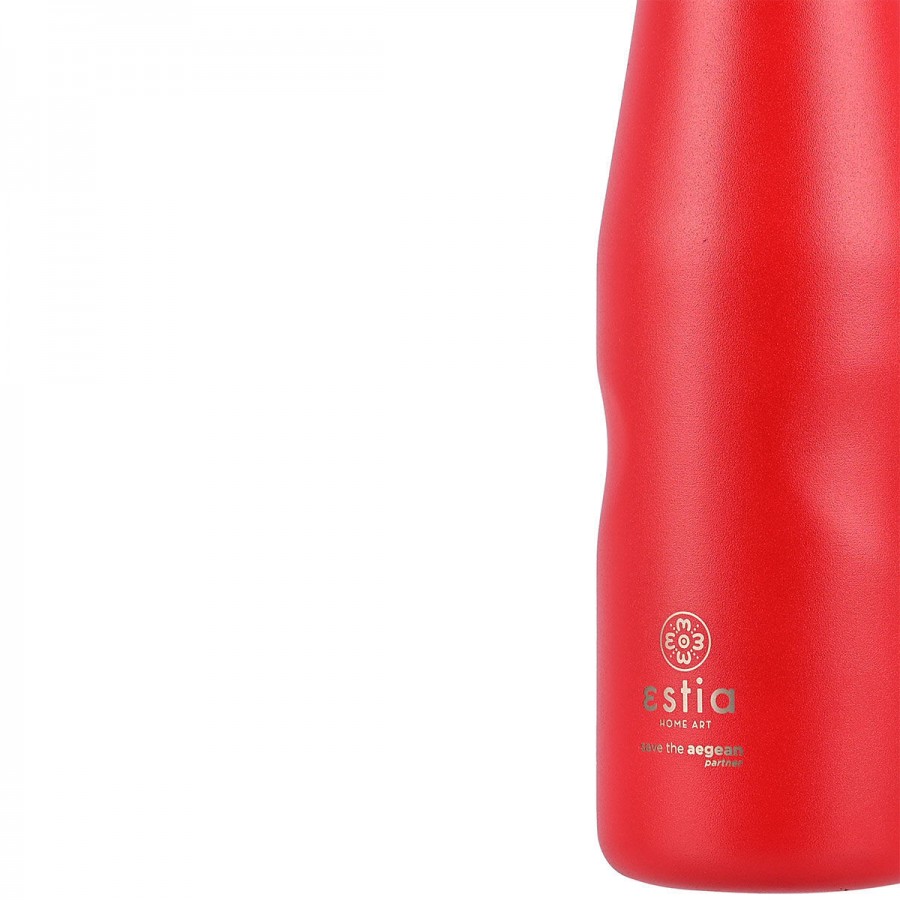 ESTIA ΘΕΡΜΟΣ TRAVEL FLASK SAVE THE AEGEAN 500ml SCARLET RED ESTIA ΘΕΡΜΟΣ TRAVEL FLASK SAVE THE AEGEAN 500ml SCARLET RED