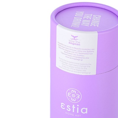 ESTIA ΘΕΡΜΟΣ TRAVEL FLASK SAVE THE AEGEAN 750ml LAVENDER PURPLE ESTIA ΘΕΡΜΟΣ TRAVEL FLASK SAVE THE AEGEAN 750ml LAVENDER PURPLE