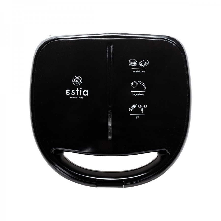 ESTIA ΤΟΣΤΙΕΡΑ BLACK & INOX 2 ΘΕΣΕΩΝ 850w ΜΕ ΑΠΟΣΠΩΜΕΝΕΣ ΑΝΤΙΚΟΛΛΗΤΙΚΕΣ ΠΛΑΚΕΣ
