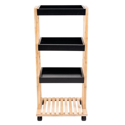 ESTIA ΤΡΟΛΛΕΙ ΚΟΥΖΙΝΑΣ BAMBOO ESSENTIALS 4 ΕΠΙΠΕΔΩΝ 40x30x88cm ΜΑΥΡΟ