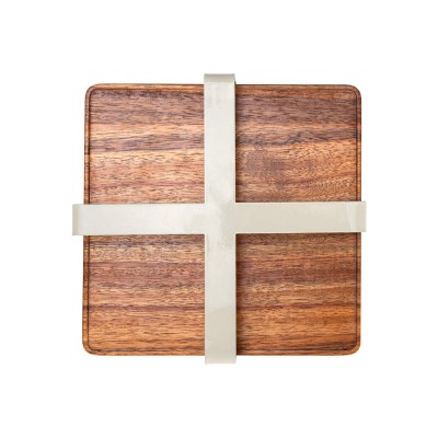 ESTIA ΧΑΡΤΟΠΕΤΣΕΤΟΘΗΚΗ ΤΕΤΡΑΓΩΝΗ ALLURE ΜΕΤΑΛΛΙΚΗ IVORY