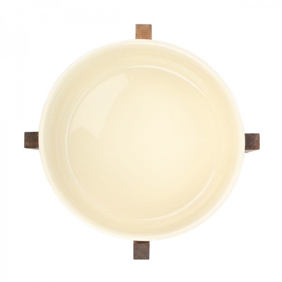 ESTIA ΣΑΛΑΤΙΕΡΑ ALLURE 28cm ΜΕ ΒΑΣΗ  IVORY