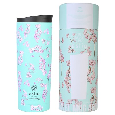ESTIA ΘΕΡΜΟΣ TRAVEL MUG SAVE THE AEGEAN 500ml BLOSSOM GREEN ESTIA ΘΕΡΜΟΣ TRAVEL MUG SAVE THE AEGEAN 500ml BLOSSOM GREEN