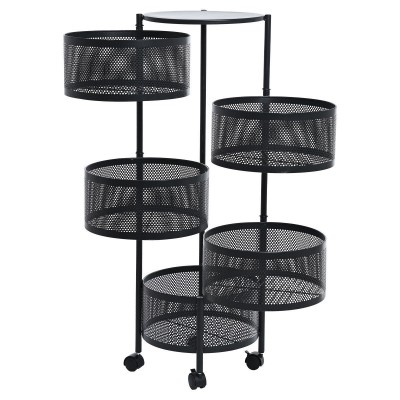 ESTIA ΤΡΟΛΕΪ ΑΠΟΘΗΚΕΥΣΗΣ ΜΕΤΑΛΛΙΚΟ ΜΕ 5 ΣΥΡΤΑΡΙΑ ΜΑΥΡΟ