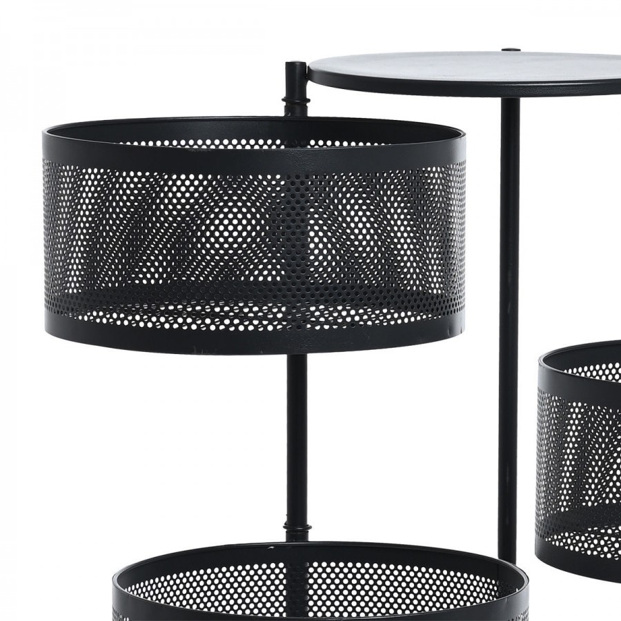 ESTIA ΤΡΟΛΕΪ ΑΠΟΘΗΚΕΥΣΗΣ ΜΕΤΑΛΛΙΚΟ ΜΕ 5 ΣΥΡΤΑΡΙΑ ΜΑΥΡΟ