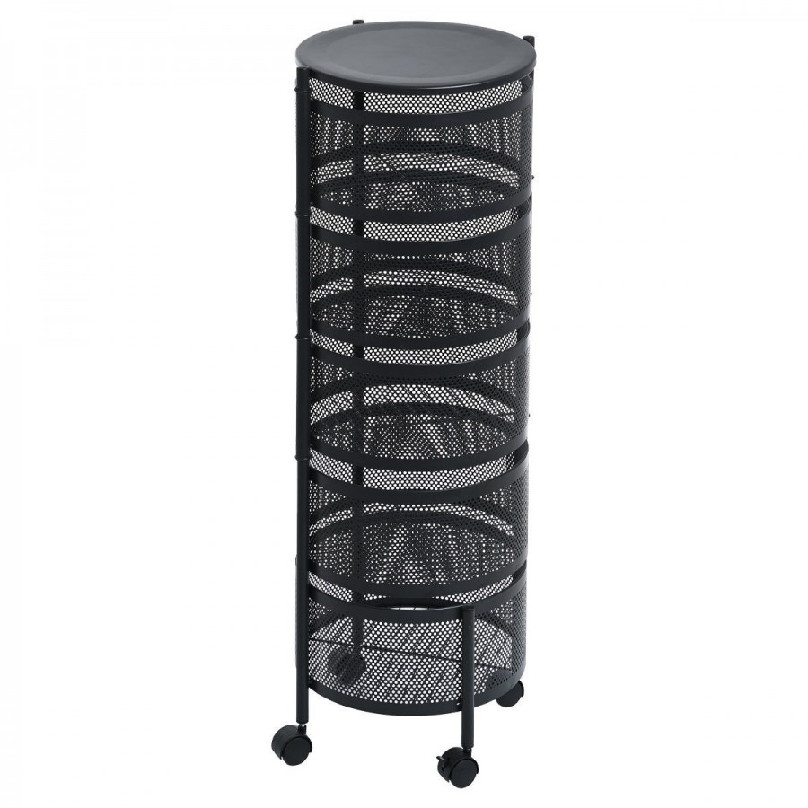 ESTIA ΤΡΟΛΕΪ ΑΠΟΘΗΚΕΥΣΗΣ ΜΕΤΑΛΛΙΚΟ ΜΕ 5 ΣΥΡΤΑΡΙΑ ΜΑΥΡΟ