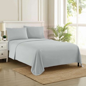 Σεντόνι Μεμονωμένο Διπλό Με Λάστιχο Solid Light Grey 1Τμχ 140X200+35 Espree