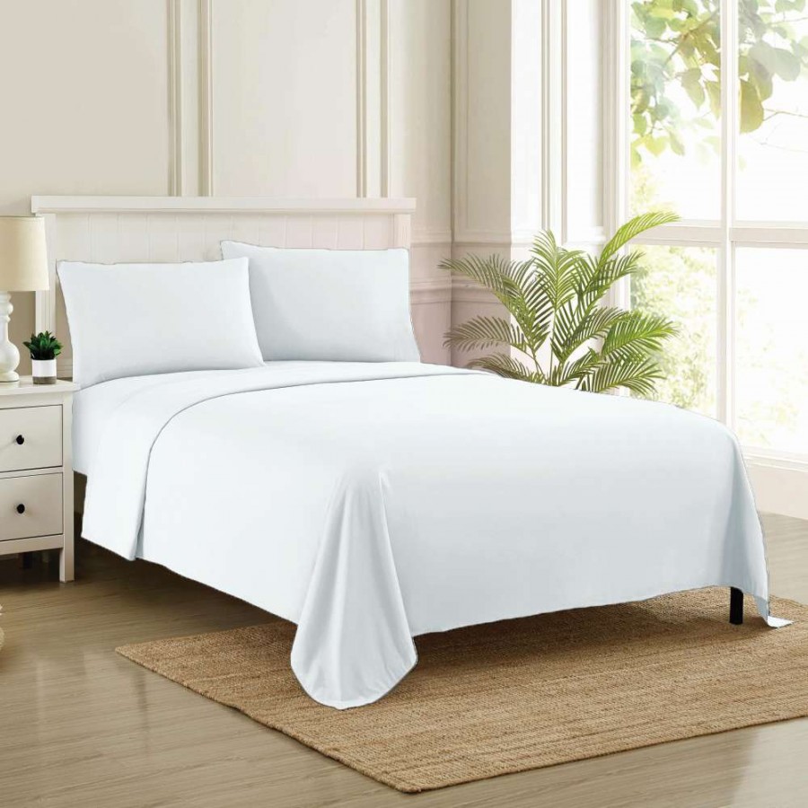 Σεντόνι Μεμονωμένο Μονό Με Λάστιχο Solid White 1Τμχ 100X200+35 Espree