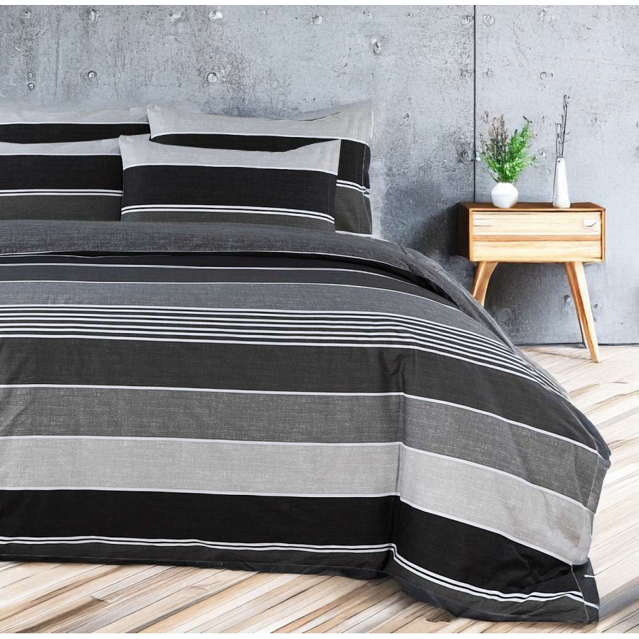 Σετ Παπλωματοθήκη Υπέρδιπλη Grego Grey 3Τμχ 230X240 Espree
