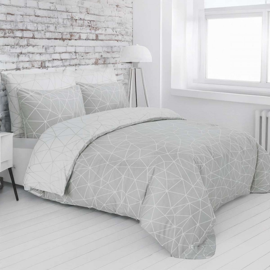 Σετ Παπλωματοθήκη Υπέρδιπλη Mila Grey 3Τμχ 230X240 Espree