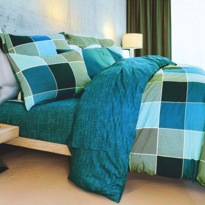 Σετ Παπλωματοθήκη Υπέρδιπλη Naty Blue 3Τμχ 230X240 Espree