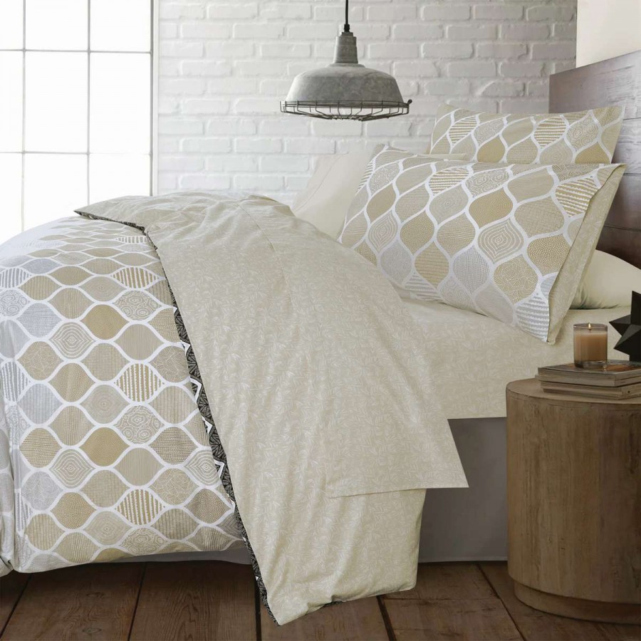 Σετ Σεντόνια Διπλά Geo Beige 4Τμχ 200X270 Espree Σετ Σεντόνια Διπλά Geo Beige 4Τμχ 200X270 Espree
