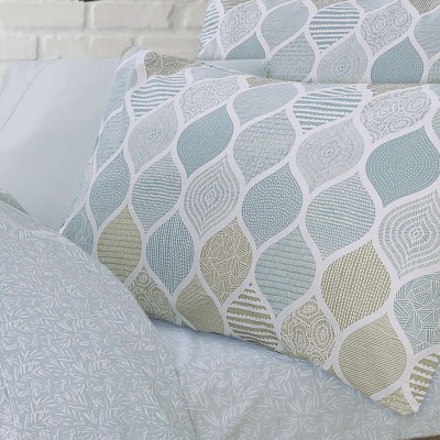 Σετ Σεντόνια Διπλά Geo Blue 4Τμχ 200X270 Espree Σετ Σεντόνια Διπλά Geo Blue 4Τμχ 200X270 Espree