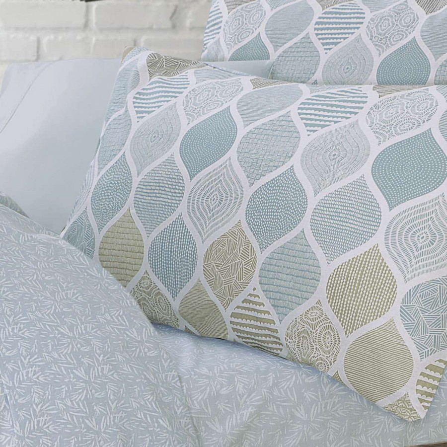 Σετ Σεντόνια Διπλά Geo Blue 4Τμχ 200X270 Espree Σετ Σεντόνια Διπλά Geo Blue 4Τμχ 200X270 Espree